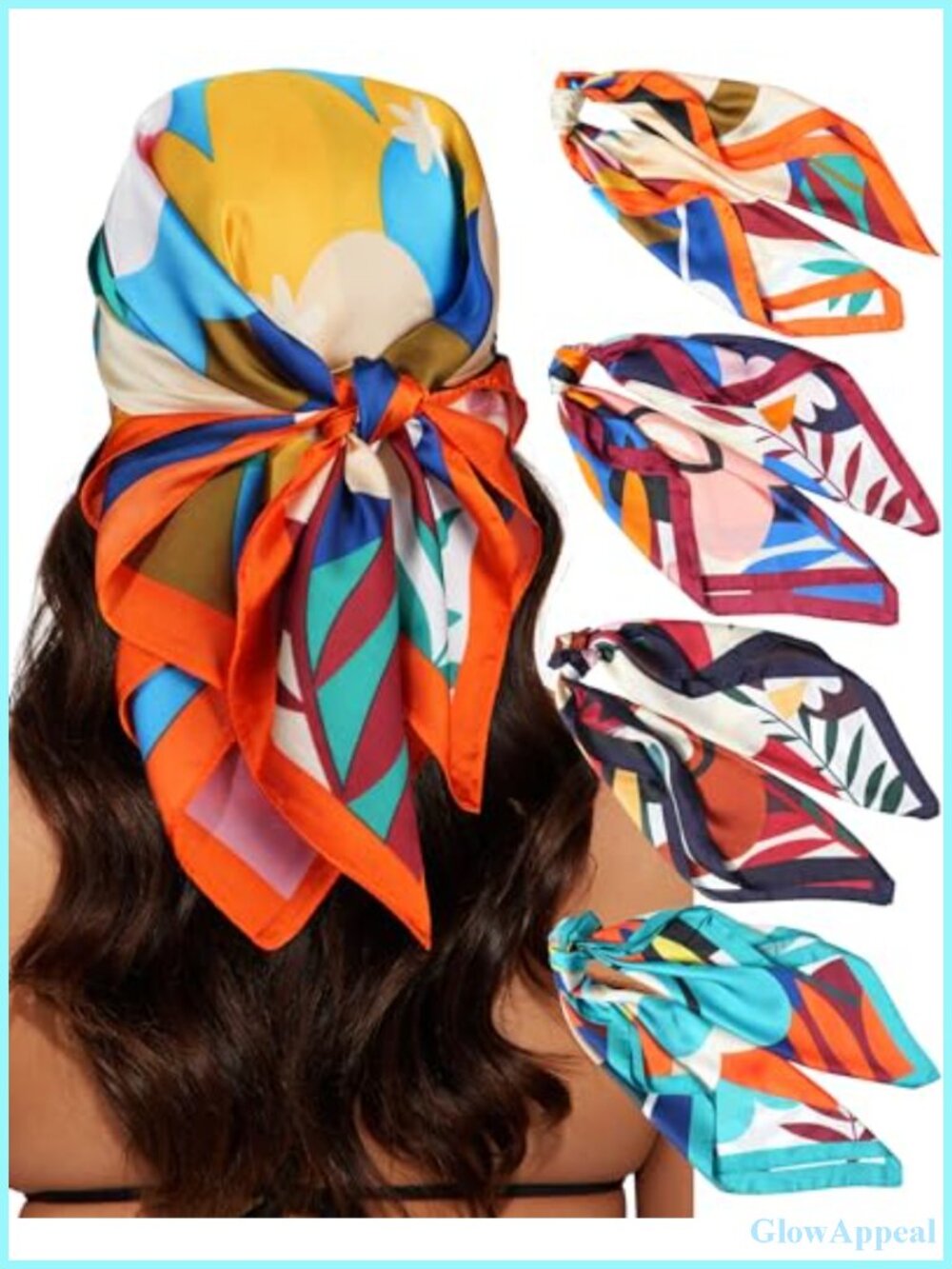 4 Pack Satin Head Scarf for Women Lightweight Hair Bandanas Neck Scarf Head Wrap